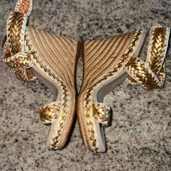 Tory Burch Espadrille Wedge Sandals Sz 38 - Picture 4 of 12
